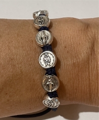 Medjugorje Blue and Silver Miraculous Medal Bracelets