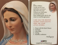 Medjugorje Prayer Card